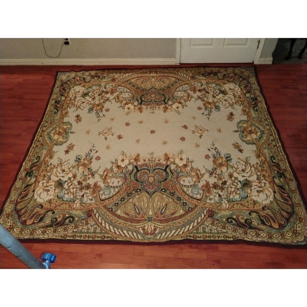 Soft Surroundings Ariya Tapestry Coverlet King Tan Floral In Beautiful Condition